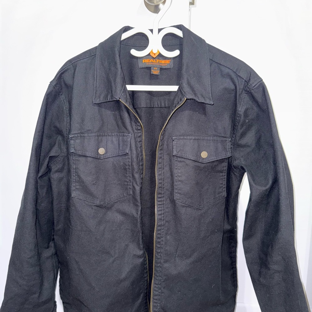 Realtree Men's Black Field Jacket with Zip Front